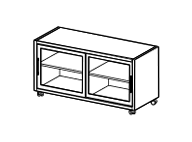 Тумба мобильная, стеклянные двери