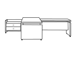 Стол руководителя с тумбой 200 см + брифинг 140 см