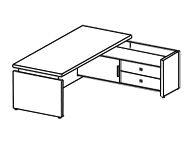 Стол руководителя с тумбой 220 см правый