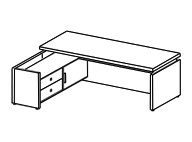 Стол руководителя с тумбой 220 см левый