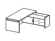 Стол руководителя с тумбой 200 см правый