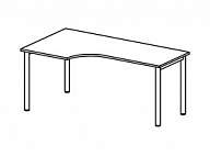 Стол эргономичный левый на H-обр. металлокаркасе со сторонами 60 см