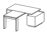 Стол 160 см. + тумба 53 см. + брифинг 95 см