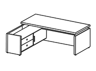 Стол руководителя с тумбой 200 см левый